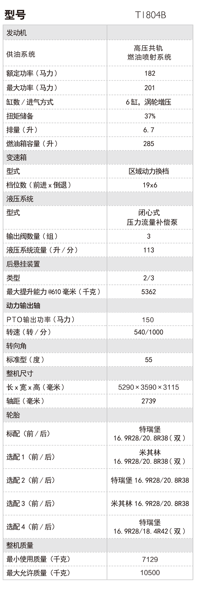 纽荷兰t1404/t1554/t1654/t1804b拖拉机
